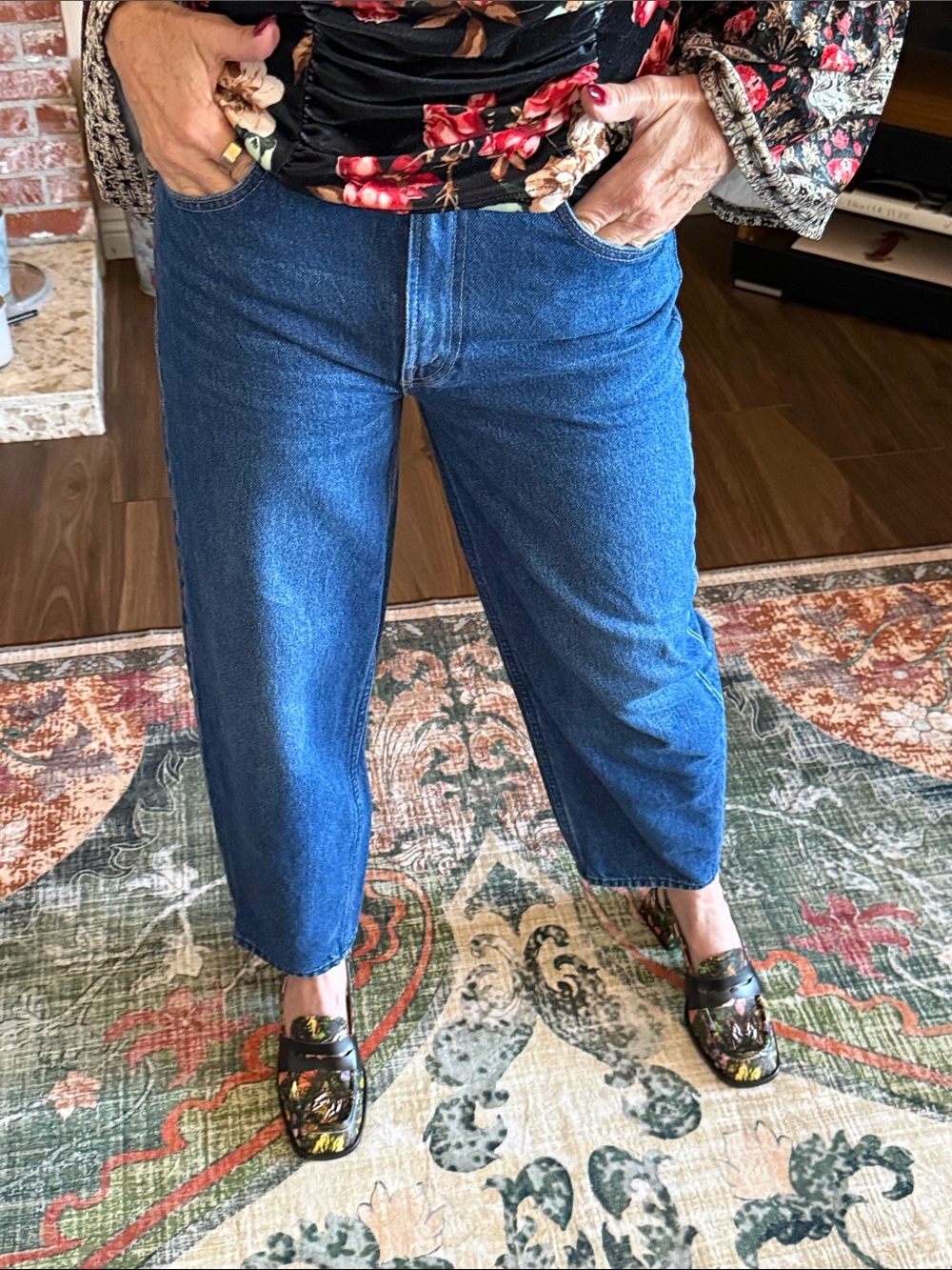 MOTHER Wide-Leg Flare Jeans in Classic Blue